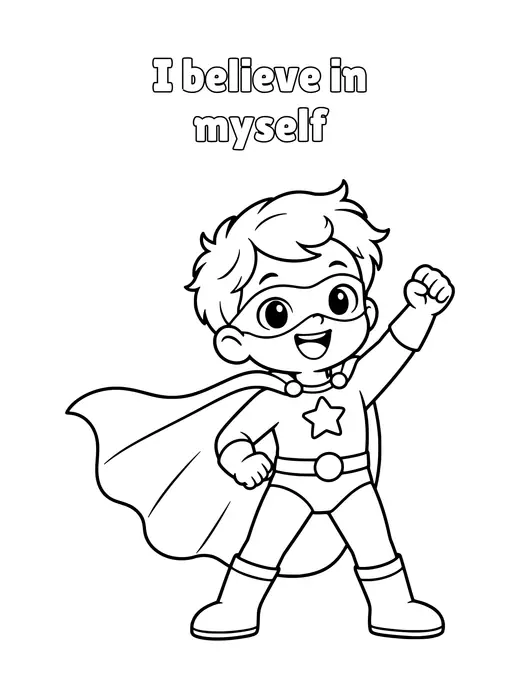 I believe in myself coloring page