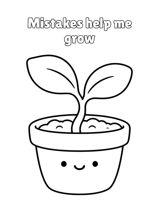 Mistakes help me grow coloring page