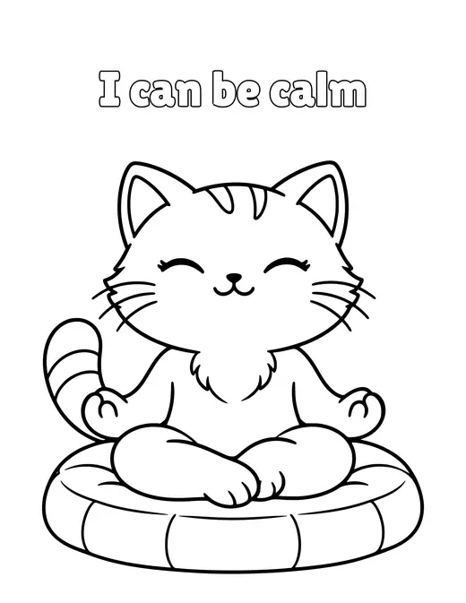 I can be calm coloring page
