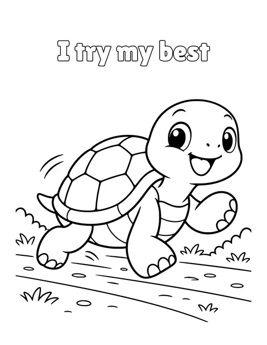 I try my best coloring page