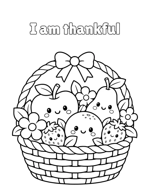I am thankful coloring page