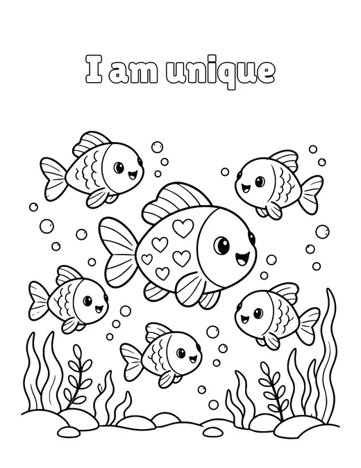 I am unique coloring page