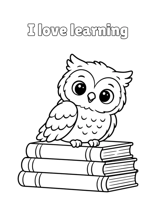I love learning coloring page