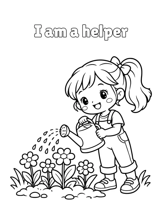 I am a helper coloring page