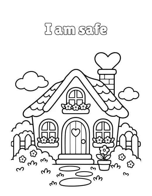 I am safe coloring page