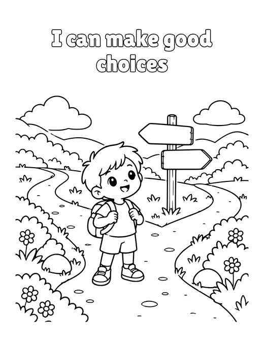 I can make good choices coloring page