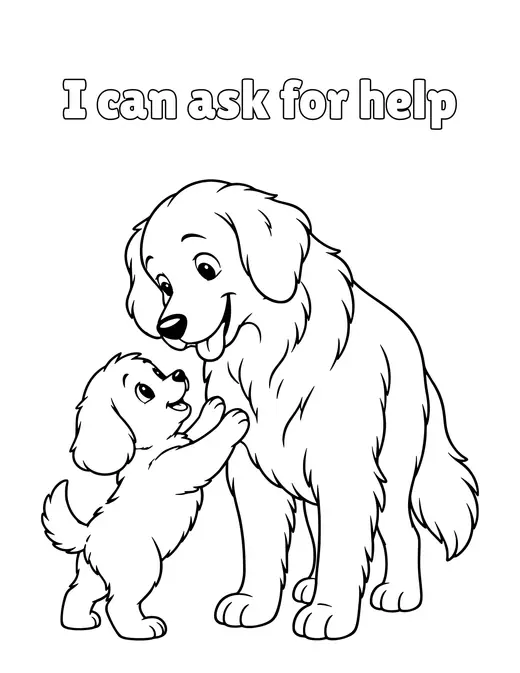 I can ask for help coloring page