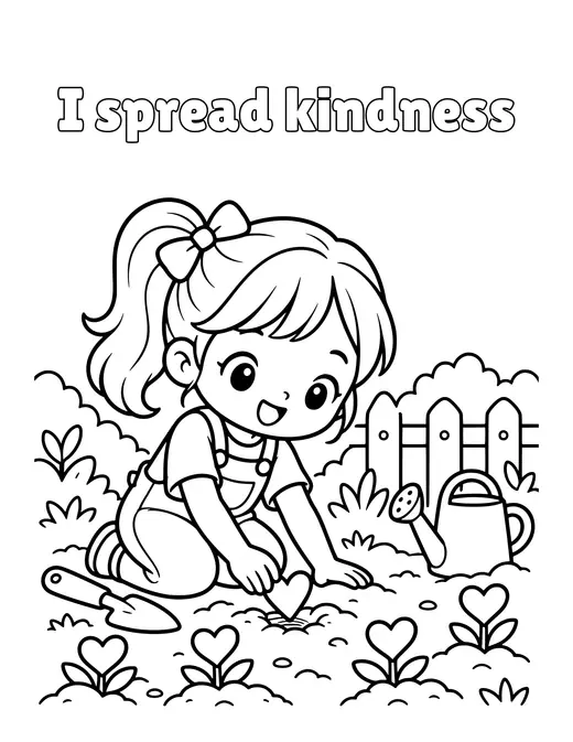 I spread kindness coloring page