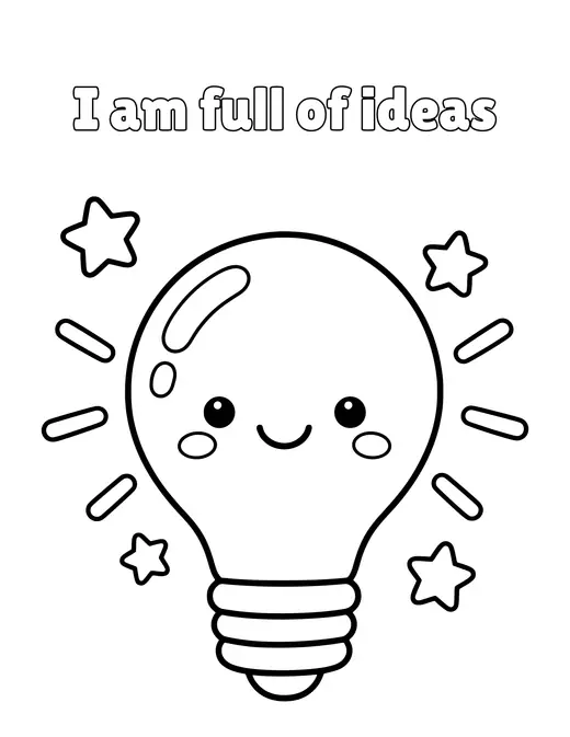 I am full of ideas coloring page
