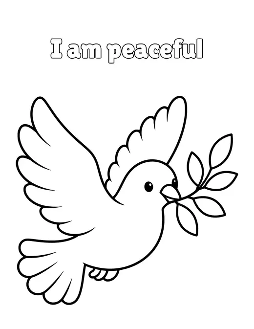 I am peaceful coloring page