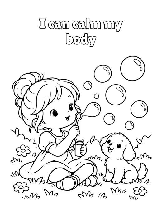 I can calm my body coloring page