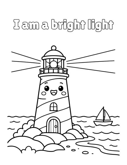 I am a bright light coloring page