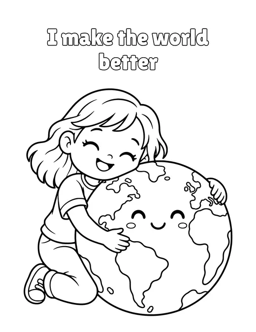 I make the world better coloring page