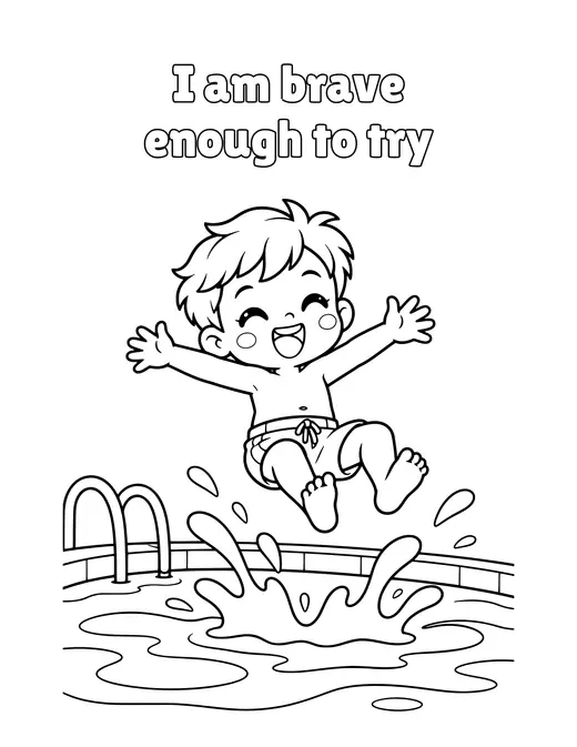 I am brave enough to try coloring page