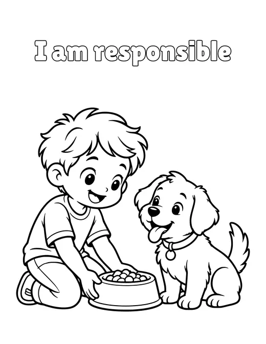 I am responsible coloring page