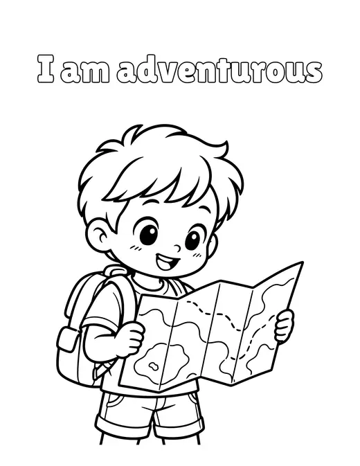 I am adventurous coloring page