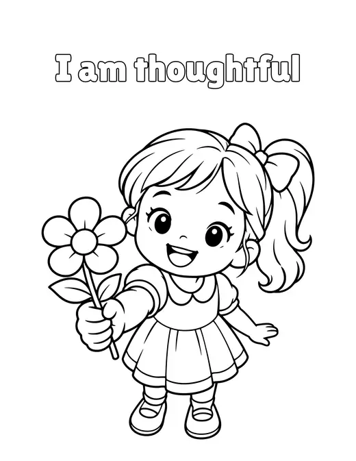 I am thoughtful coloring page