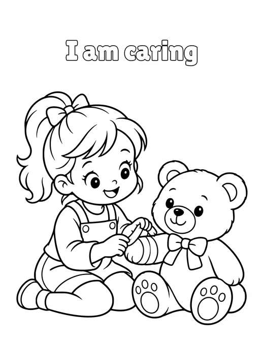 I am caring coloring page