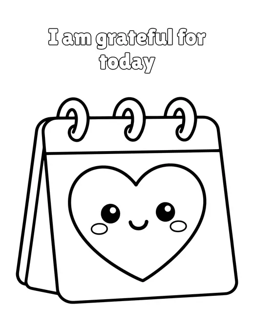 I am grateful for today coloring page