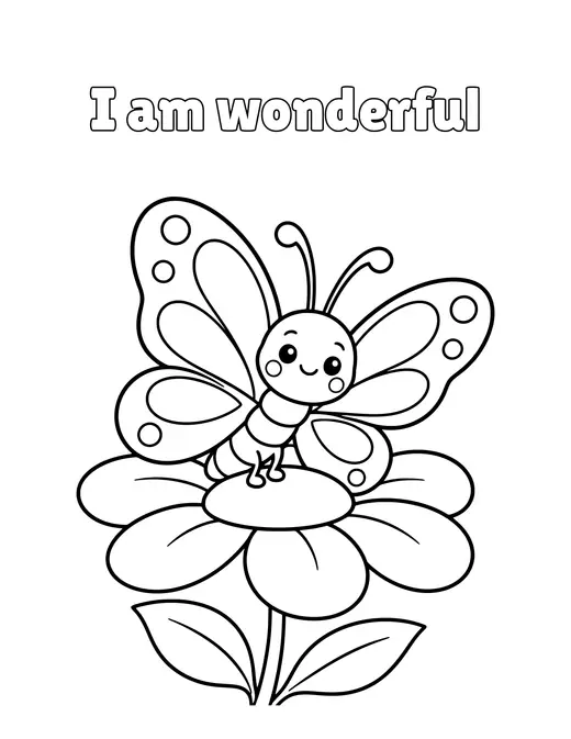 I am wonderful coloring page