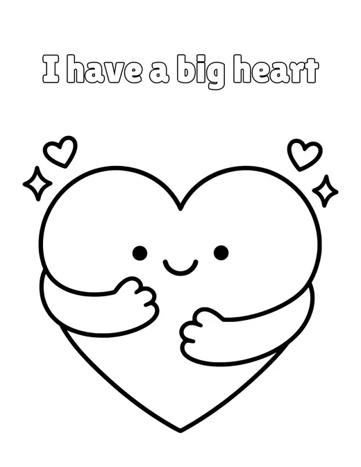 I have a big heart coloring page