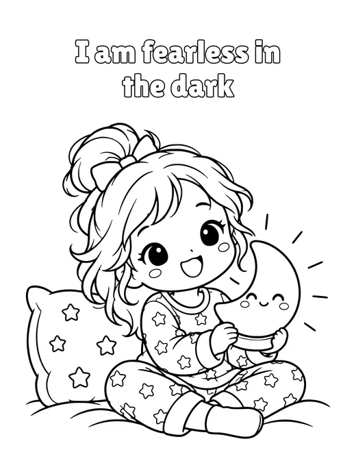 I am fearless in the dark coloring page