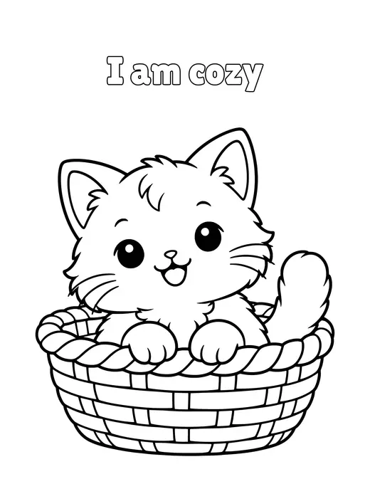 I am cozy coloring page