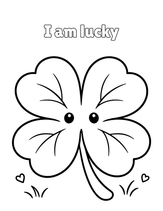 I am lucky coloring page