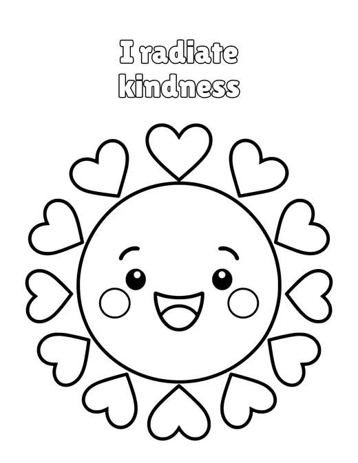 I radiate kindness coloring page