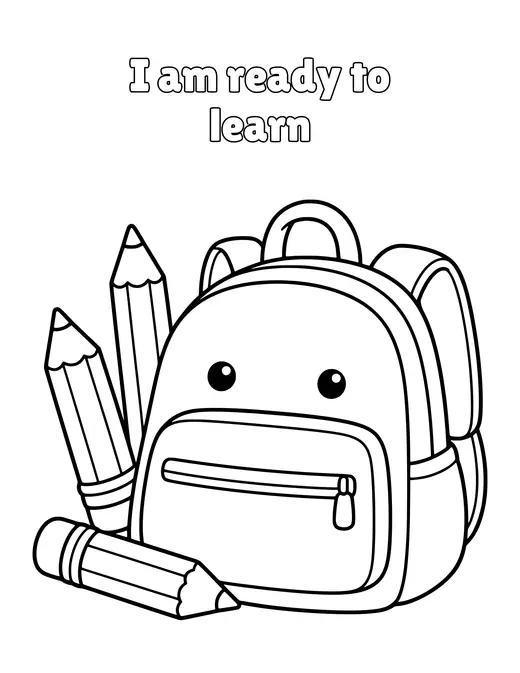 I am ready to learn coloring page
