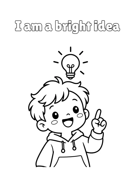 I am a bright idea coloring page