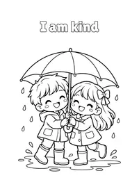 I am kind coloring page