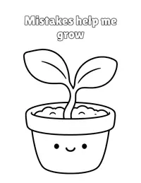 Mistakes help me grow coloring page