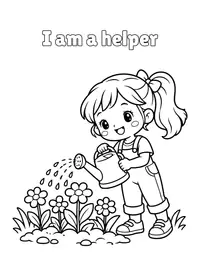 I am a helper coloring page