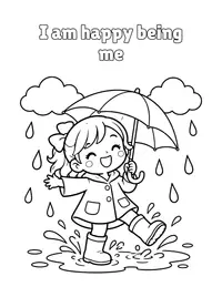 I am happy being me coloring page