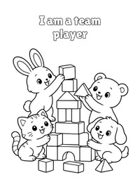 I am a team player coloring page