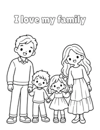 I love my family coloring page