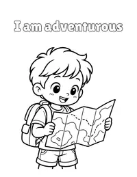 I am adventurous coloring page