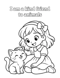 I am a kind friend to animals coloring page