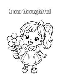 I am thoughtful coloring page