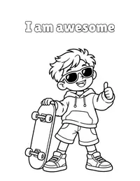 I am awesome coloring page