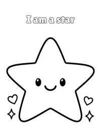 I am a star coloring page
