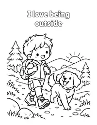 I love being outside coloring page
