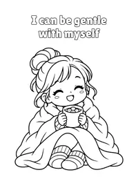 I can be gentle with myself coloring page