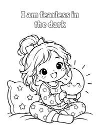 I am fearless in the dark coloring page