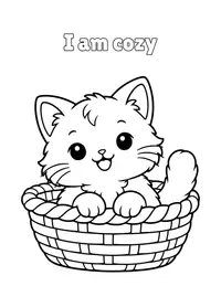 I am cozy coloring page