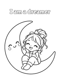 I am a dreamer coloring page
