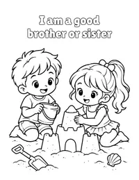 I am a good brother or sister coloring page