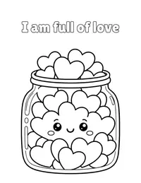 I am full of love coloring page