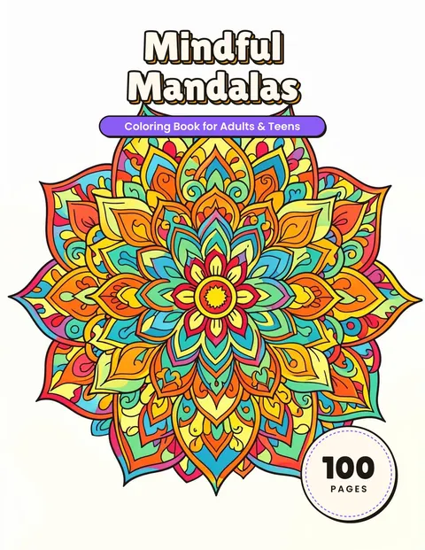Mindful Mandalas coloring book cover